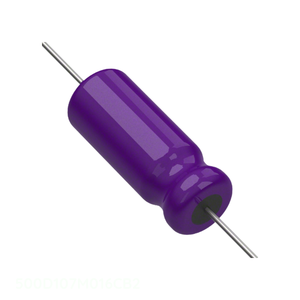 Condensateur axial TH 100 µF 20 % 16 V, référence 500D107M016CB2, à traversage de trou, en aluminium - Product Image 1