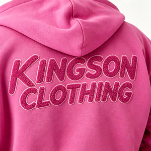 <span class=keywords><strong>Felpa</strong></span> <span class=keywords><strong>con</strong></span> cappuccio da uomo cropped boxy <span class=keywords><strong>con</strong></span> zip, in cotone felpato pesante, colore rosso rosa, stile streetwear, <span class=keywords><strong>con</strong></span> ricamo in ciniglia, personalizzabile, all'ingrosso - Product Image 4