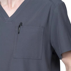 Ensemble de tenues médicales en tricot de haute qualité avec logo personnalisé, haut à manches courtes et pantalon de jogging, vente en gros - Product Image 4