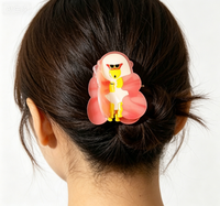 DOWELL Pince à cheveux personnalisable en acétate, forme animaux de la ferme (porc, vache, poulet), style dessin animé, accessoires de mode quotidiens de haute qualité