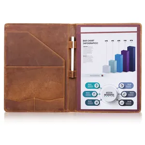 حقيبة جلدية مخصصة A4 وسادة قانونية Wordpad Folio Binder