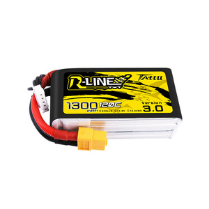 Tattu 120C R-LINE 1300mAh 1400mAh 4S 6S Lipo แบตเตอรี่สำหรับโดรนแข่งขัน FPV 5นิ้ว - Product Image 2
