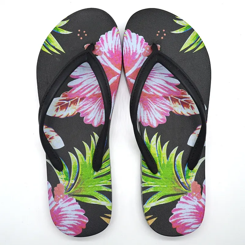 3D Printing Beautiful Flower Summer Beach Women Slipper Flip Flops