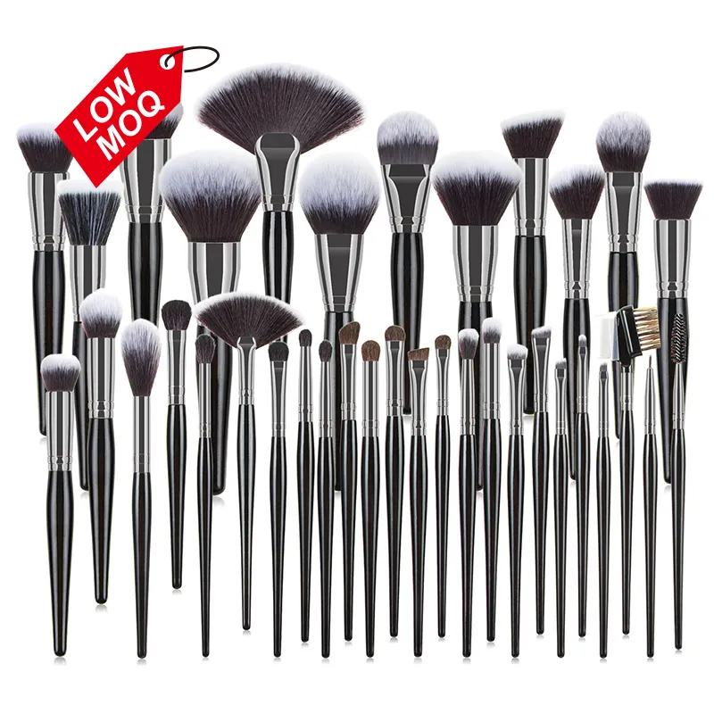 Wholesale 36pcs Black High Quality Make Up Brushes Custom Vegan Makeup Brush Good And Professional Custom Make Up Brush