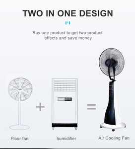 Quạt Phun Sương Nước Làm Mát Bằng Không Khí Kỹ Thuật Số 220 Có Bộ Đếm Thời Gian 16 ''90W 7.5 V Với 5 Bánh Xe - Product Image 3