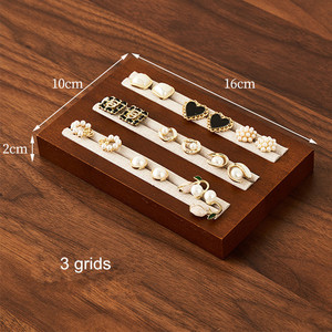 Caja de Exhibición de Anillos de Madera Al por Mayor, Soporte de Exhibición de Joyas, Bandeja de Exhibición de Madera, Soporte para Pendientes con Ranuras, Organizador - Product Image 2