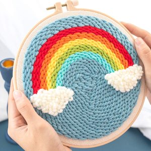 Punzón aguja bordado Kits de iniciación golpe herramienta de aguja enhebrador de aro de bordado hilo alfombra Punch aguja - Product Image 5