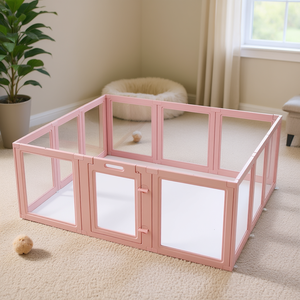 Caja de Parto Transparente Extra Grande para Perros, 60x59x23 Pulgadas, Corral con Ventana, Puertas para Mascotas, Diseño Moderno de Plástico para Interiores - Product Image 2