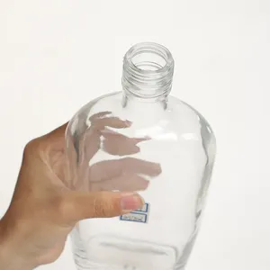 Wholesale price Square Shape Empty Flint Liquor Wine Vodka Tequila Whisky Glass Bottle