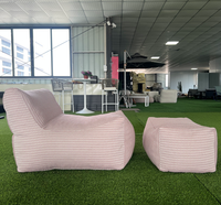 Chaise longue de compression d'extérieur, compressée sous vide, avec ottoman, pour piscine, jardin, patio, plage, hôtel, complexe hôtelier