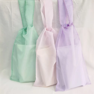 Fashion Durable Lace Organza Sheer Shopping Bags Organza Shopping Tote Eco Bag - Product Image 3