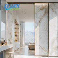 Panneau mural en PVC effet marbre brillant, imperméable et ignifuge, pour villa, hôtel, salle à manger et usage domestique