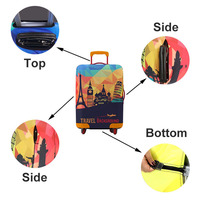 Housse de protection pour bagages personnalisée, géométrique, transparente, à fermeture éclair, élastique, résistante à l'eau, écologique