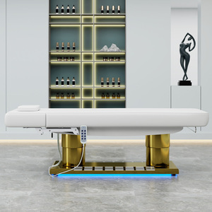 Camilla de Masaje Eléctrica Plegable de Acero Inoxidable Dorado con Doble Columna y Control de Pedal, 3 Motores, para Uso en Hoteles y Escuelas - Product Image 5