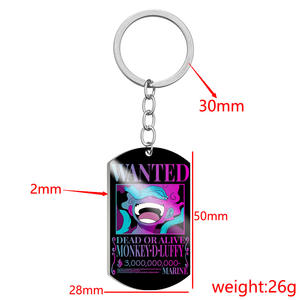 พวงกุญแจสแตนเลสสตีลพิมพ์ลายสี วันพีซ คิง นาวิเกชั่น ลูฟี่ 3 พันล้าน บัตรหมายจ้าง พระอาทิตย์ นิกะ - Product Image 5
