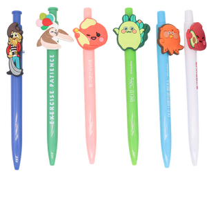 Zeamor yenilik hediye tarzı 3D karakter Kawaii tükenmez kalem özel çocuklar karikatür tükenmez jel kalemler ile tasarım PVC karikatürler klip - Product Image 1