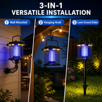 Lampe anti-moustiques solaire LED JZ, tue-moustiques, étanche, pour la maison et le jardin, piège électrique anti-moustiques extérieur