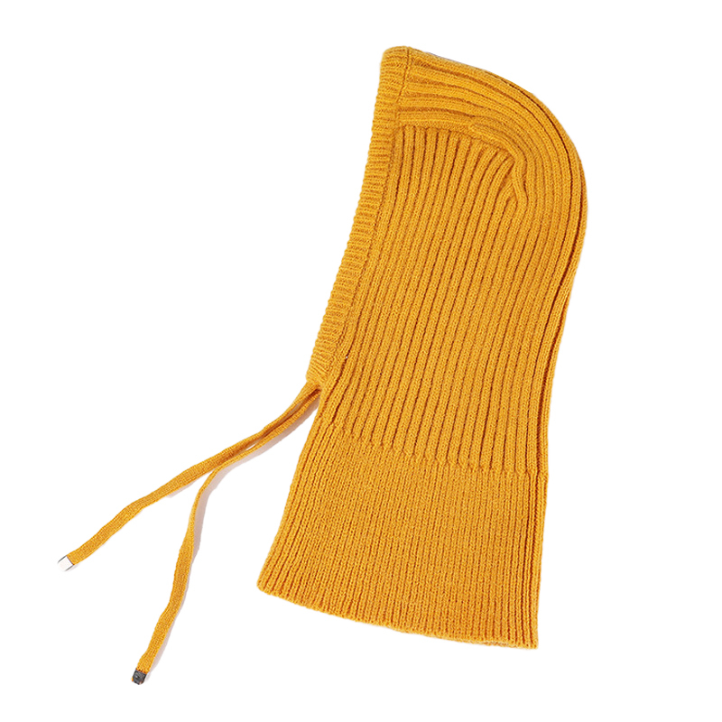 Women\'s Yellow Winter Hat Warm Hooded Scarf Hat Balaclava Knit Skull Beanie Winter Hats for Women Warm Knit Hats Balaclava Wool Hooded  main image 4