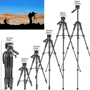 Neewer Trípode de cámara de aluminio portátil de 56 pulgadas con cabeza panorámica giratoria de 3 vías, bolsa para cámara <span class=keywords><strong>DSLR</strong></span>, videocámara DV - Product Image 4