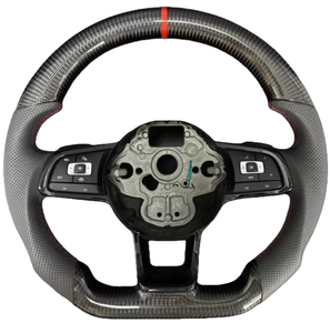 พวงมาลัยรถยนต์สำหรับ Volkswagen พวงมาลัยรถกอล์ฟ<span class=keywords><strong>7</strong></span> MK7 MK7.5 GTI Golf 6 <span class=keywords><strong>Mk</strong></span> 6 POLO VW พวงมาลัยคาร์บอนไฟเบอร์สั่งทำ - Product Image 1