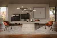 Ensemble de table à manger en dalle moderne avec chaises télescopiques en métal Mobilier de maison multifonctionnel peu encombrant pour les petits espaces