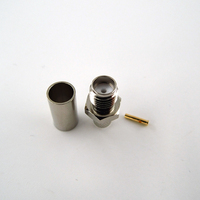 Conector de crimpado coaxial RF conector hembra SMA de 50ohm para cable RG58 RG141