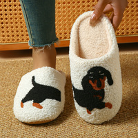 Chaussons uniques pour chiens, motif Teckel avant et arrière, confortables et en peluche, pour les propriétaires de chiens