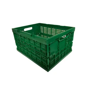 QS Manufacturer Large Size Logistics Plastic Folding Moving Crate For Vegetables Fruit and Milk Storage Crate