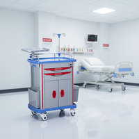 Chariot de Traitement Médical Multifonctionnel en Alliage d'Aluminium et ABS pour Anesthésie et Médicaments, Durable, pour Hôpitaux, Hôtels et Centres Commerciaux