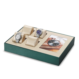 Sundo bán buôn cao cấp biểu tượng tùy chỉnh sang trọng thanh lịch làm bằng tay da lộn da đồng hồ hiển thị Khay Đứng cao bóng sơn mài kết thúc - Product Image 6