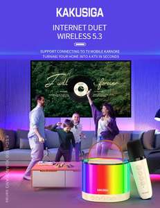 KAKUSIGA Haut-parleur <span class=keywords><strong>karaoké</strong></span> de haute qualité | Soirée KTV à domicile/Soirée de jeux d'amis/Gala de festival, effets de lumière colorés, - Product Image 2