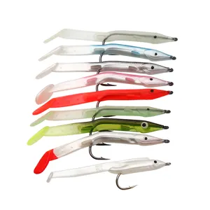 10 unidades/saco 7cm 1.1g Macio Peixe Eel Isca Luminosa Iscas De Plástico Macio com Gancho Pequeno Peixe Isca Artificial Sabiki Rig Pesca