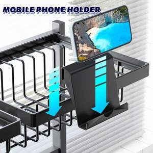 Escurridor de Platos Multifuncional de Doble Nivel de Acero Inoxidable, Estante de Almacenamiento para Secar Platos Sobre el Fregadero para Cocina - Product Image 5