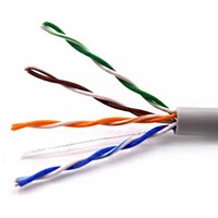 Cable de Red Ethernet DingLiang Cat5e UTP 23AWG 0.48+mm, Cobre Libre de Oxígeno, Revestimiento de PVC Gris Mate, 305m