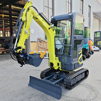 Mini-excavatrice compacte tout-terrain 1,8 tonne pour l'agriculture, avec chenilles en caoutchouc, petite pelle durable pour la construction