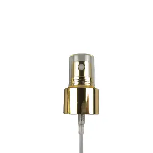 Penjualan terlaris 24mm logam aluminium plastik pompa parfum sprayer glossy emas atomizer 18/410 18/415 20/410 24/410