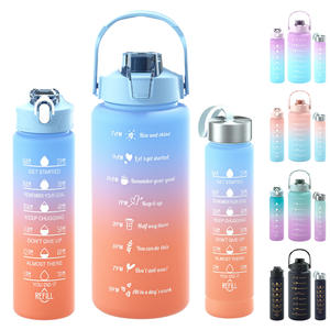 Bouteille d'eau motivante 3 en 1 2000 ml 750 ml 300 ml Ensemble <span class=keywords><strong>de</strong></span> 3 bouteilles d'eau en plastique pour <span class=keywords><strong>la</strong></span> salle <span class=keywords><strong>de</strong></span> sport et les sports avec marqueur <span class=keywords><strong>de</strong></span> temps - Product Image 2