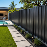 Clôture d'intimité moderne pour piscine, panneau ondulé en fer prépeint de 8 pieds, facilement assemblable, pour villa de luxe, chantier de construction, jardin