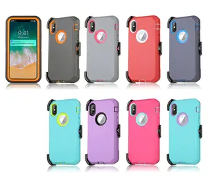 2 In 1 Robot Shockproof Defender Beschermende Met Clip Telefoon Cover Voor Iphone 12 11 Pro X Xs Max Xr mobiele Telefoon Geval Voor Samsung