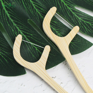 Mini filo interdentale di bambù picks stick interdentale con incartato singolarmente - Product Image 2