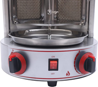 Grill à shawarma rotatif à gaz en acier inoxydable de qualité alimentaire pour usage domestique, 2 brûleurs, machine à kebab shawarma
