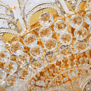 European-Style Gold Crystal <b>LED</b> <b>Ceiling</b> <b>Light</b> 220V <b>Living</b> <b>Room</b> Lighting Fixture for Grand Hotel Lobby - Product Image 1