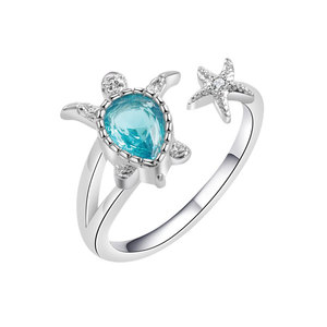 <span class=keywords><strong>Anillo</strong></span> Abierto KABA Jewelry con Circonita, Zafiro y Diseño <span class=keywords><strong>de</strong></span> <span class=keywords><strong>Tortuga</strong></span> Marina y Estrella <span class=keywords><strong>de</strong></span> Mar - Product Image 5