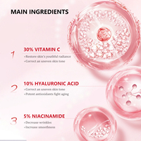 Sérum Visage Anti-âge Éclaircissant 5-en-1 OEM ODM à l'Acide Ferulique, Acide Hyaluronique, Niacinamide, Rétinol et Vitamines C pour Peaux Foncées