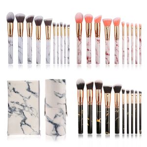 HMU – ensemble de pinceaux de <span class=keywords><strong>maquillage</strong></span> en marbre, étiquette privée végétalienne, bon marché, Kabuki, 10 pièces - Product Image 2
