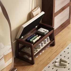 <b>Bamboo</b> shoe changing <b>stool</b>, suitable for home use, can be used as a shoe cabinet or bench, and can be placed at the entrance. - Product Image 3