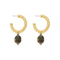 Pendientes de Aro en Forma de C con Ojo de Búho, Chapados en Oro de 18K, Estilo Punk, Perlas Vintage, Joyería para Chicas, Gran Venta