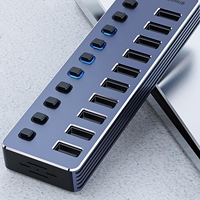 Adaptateur secteur 5V/900mA, concentrateur USB 3.0 à 7 ports avec chargeur pour PC et ordinateur portable, concentrateur USB alimenté