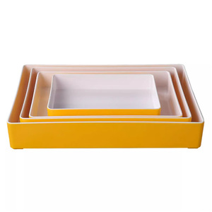 Bandeja de melamina para barbacoa de autoservicio en restaurantes comerciales, plato rectangular para pato, exhibidor de comida cocinada y platos estofados - Product Image 1