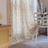 Rideau occultant à passe-tringle style européen et américain, 100 % polyester, motif fleur de lilas, pour balcon et fenêtre, hauteur 2,7 m, usage domestique